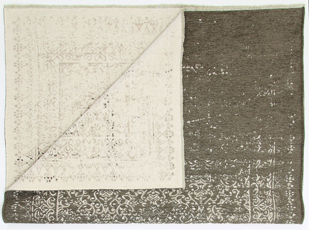 Rustic Vintage Distressed, Amazing 2 in 1 Reversible Rug Beige
