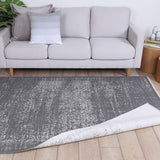 Rustic Vintage Distressed, Amazing 2 in 1 Reversible Rug Grey