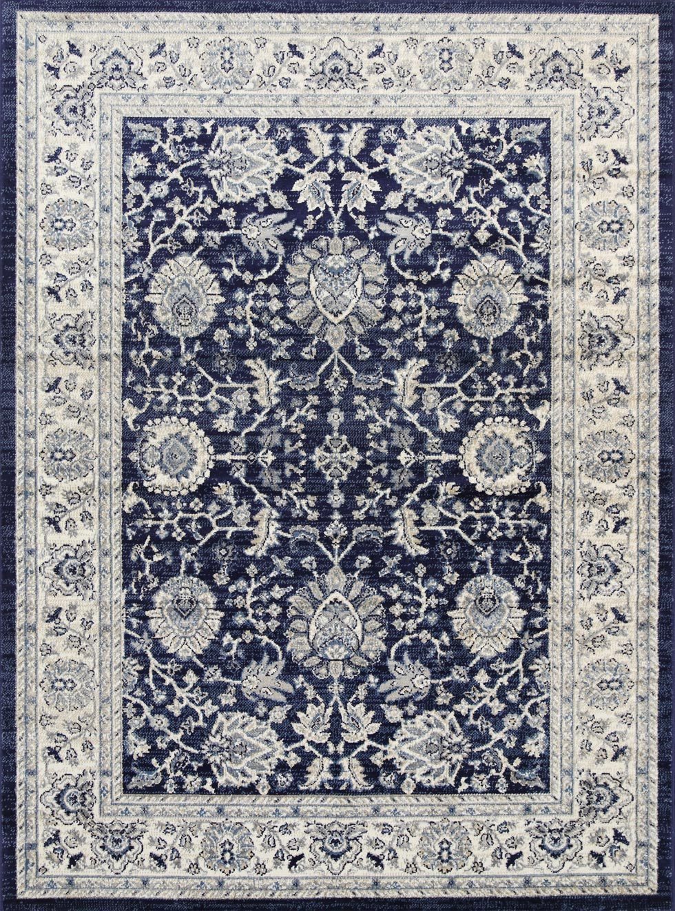 Arya Navy Blue Traditional Rug