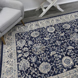 Arya Navy Blue Traditional Rug