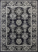 Arya Traditional Navy Grey Rug