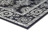 Arya Traditional Navy Grey Rug