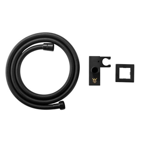 Square Hand Held Shower Set - Black