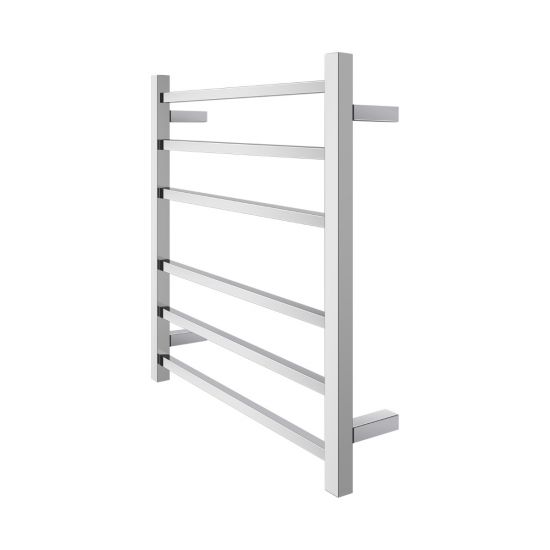 Square Electric Heated Towel Rack 6 Bars - Chrome