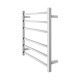 Square Electric Heated Towel Rack 6 Bars - Chrome