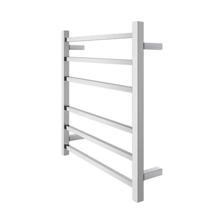 Square Electric Heated Towel Rack 6 Bars - Chrome