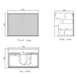 MARLO Wall Hung Vanity 750mm Specifications Drawing