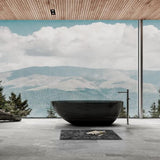 Transparent Midnight Black Petii Egg shape Freestanding Bathtub with No-Overflow - 1500/1700