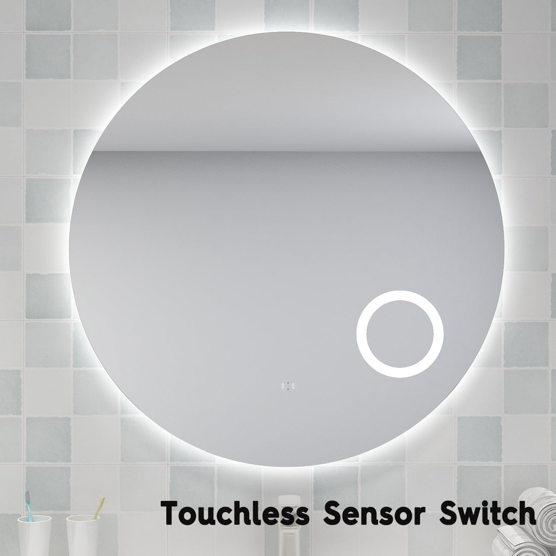 Poseidon LED Backlit Mirror with Magnifier 900mm