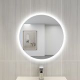 Poseidon Round LED Backlit Mirror With Acrylic Strip 600/700/800