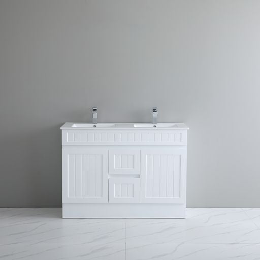 ACACIA SHAKER PVC Floor Vanity 1200mm (Double Bowl)