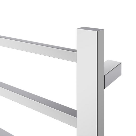 Square Electric Heated Towel Rack 6 Bars - Chrome