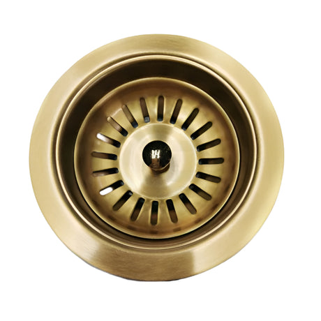 90/114mm Kitchen Sink Strainer Waste Brush Gold