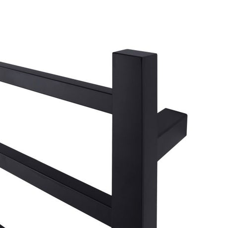 Square Electric Heated Towel Rack 6 Bars - Black