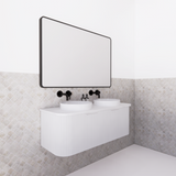 ABS BERGEN Wall Hung Double Bowl Vanity 1200mm (Matte White)