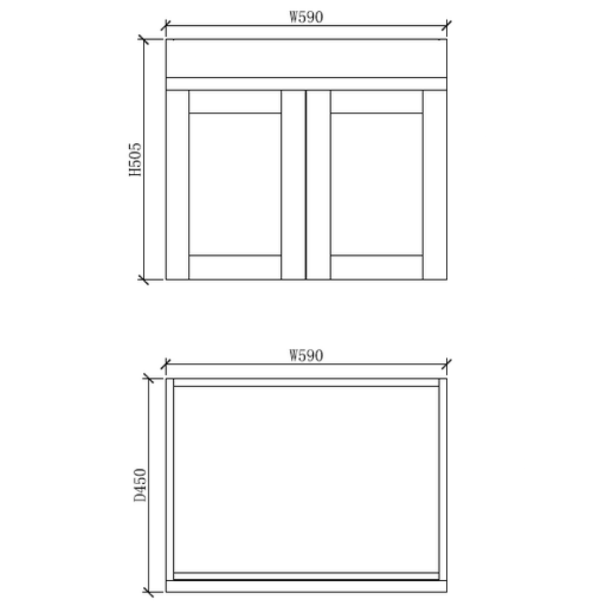 ABS BOSTON Matt Grey Wall Hung Vanity 600mm