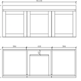 ABS BOSTON Matt Grey Wall Hung Vanity Double Bowl 1200mm drawing