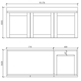 ABS BOSTON Matt Grey Wall Hung Vanity Single Bowl 1200mm