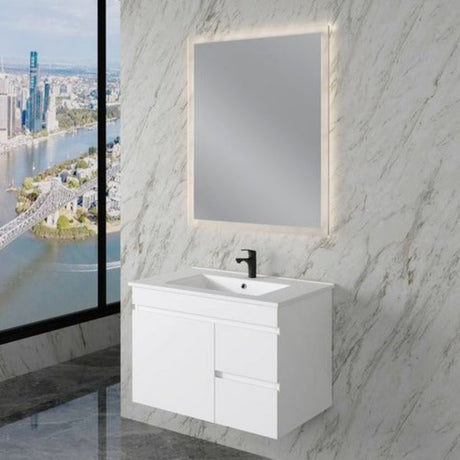 ABS LESS Gloss White Wall Hung Vanity 750mm