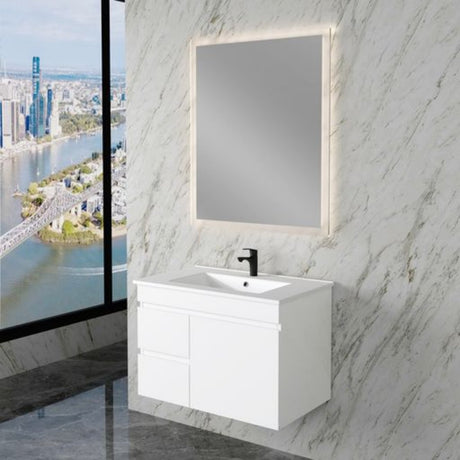 ABS LESS Gloss White Wall Hung Vanity 750mm