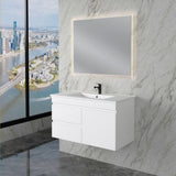 ABS LESS Gloss White Wall Hung Vanity 900mm