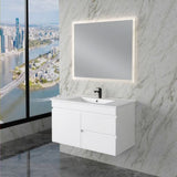 ABS LESS Gloss White Wall Hung Vanity 900mm