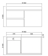 ABS LESS Gloss White Wall Hung Vanity 900mm