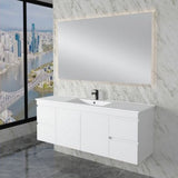 ABS LESS Gloss White Wall Hung Vanity Single Bowl 1500mm