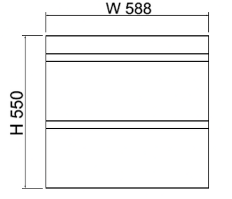 ABS MF Light American Oak Wall Hung Vanity 600mm drawing