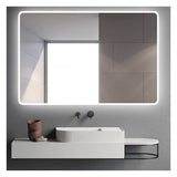 AQUA Curved Rim LED Rectangle Frameless Mirror 1200x800mm