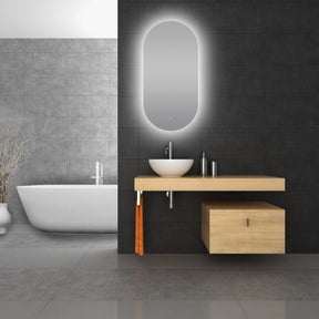 AQUA LED Oval Acrylic Frameless Mirror 500x1000mm