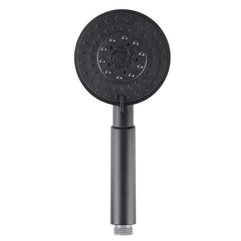 AQU 5 Function Round Handheld Shower - Black