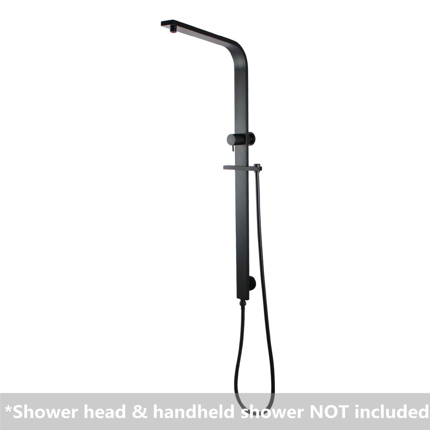 AQU Square Shower Station Without Shower Head And Handheld Shower - Black