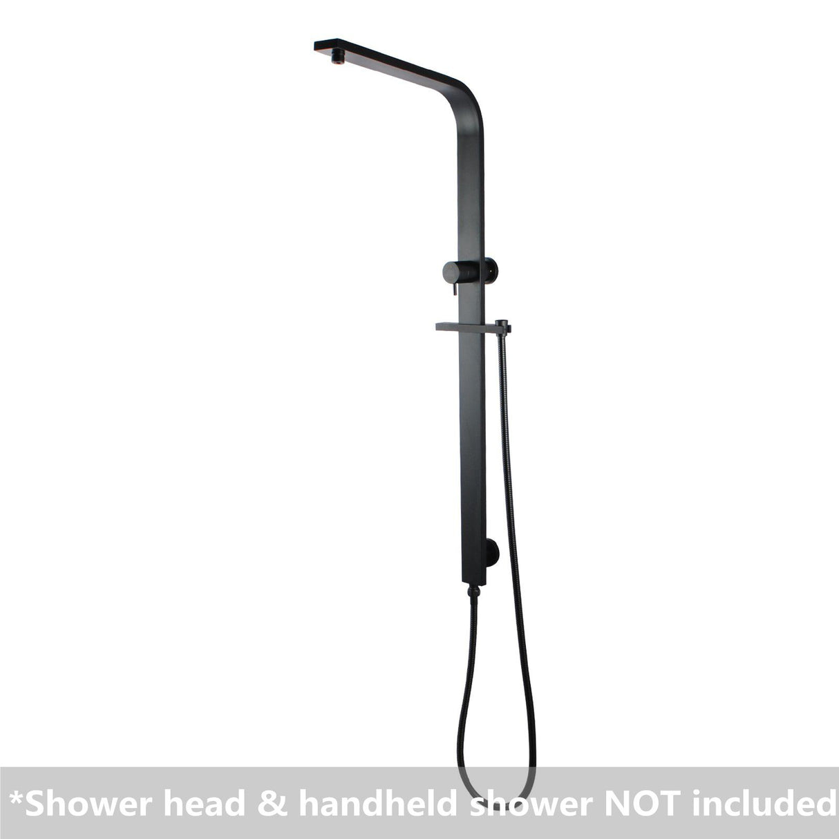 AQU Square Shower Station Without Shower Head And Handheld Shower - Black