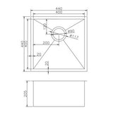 AQU Brushed Brass Kitchen Sink (440x440x205)