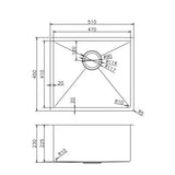 AQU Brushed Brass Kitchen Sink (510x450x230)