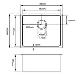 AQU Dark Grey Kitchen Sink (440x440x205)
