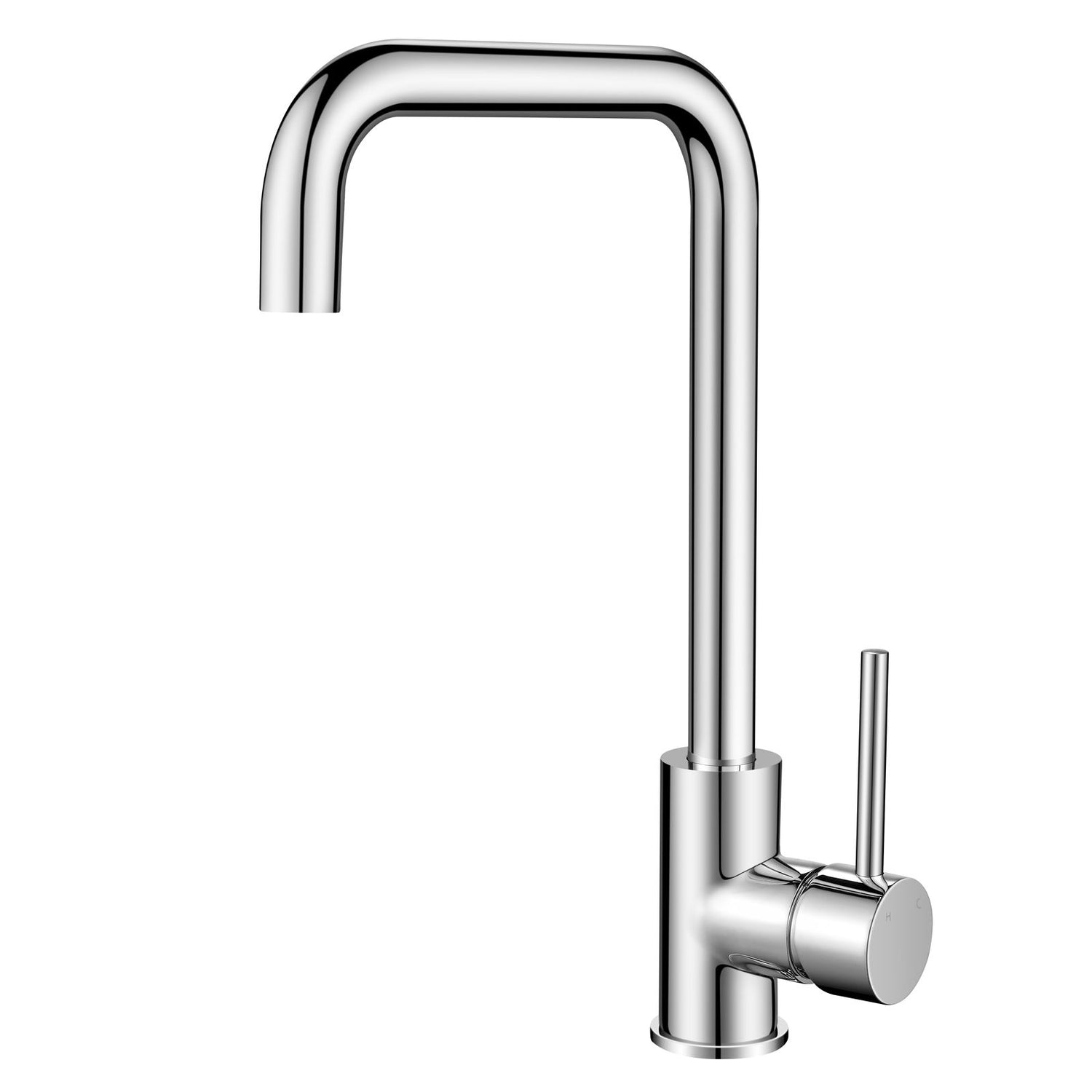 AQU Electroplated Brass Swivel Spout Kitchen Mixer Tap - Chrome