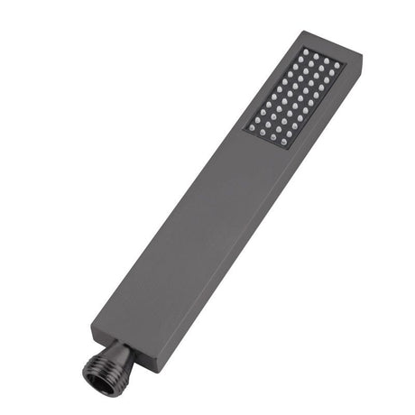 AQU Brass Square Handheld Shower Spray Head - Brushed Gun Metal