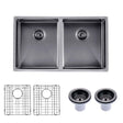AQU Gunmetal Kitchen Sink Kit- 770x450x215mm