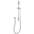 AQU Round Chrome Wall Mounted Sliding Rail with Water Hose & Wall Connector Only