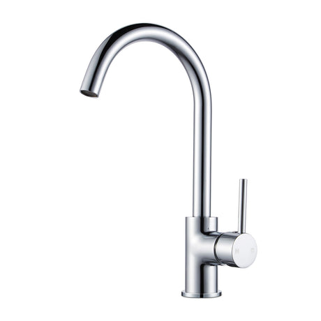 AQU Round Standard Kitchen Sink Mixer Tap - Chrome