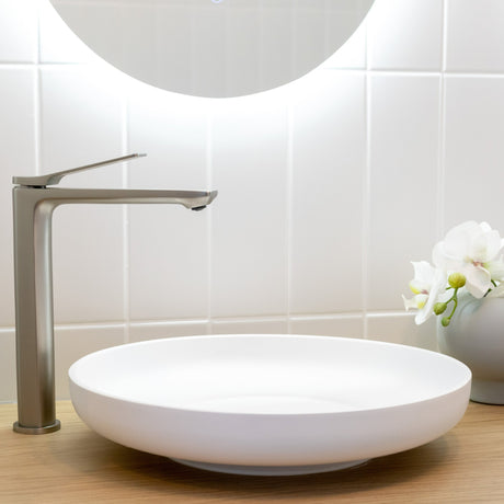 AQU RUSHY Tall Basin Mixer - Brushed Nickel