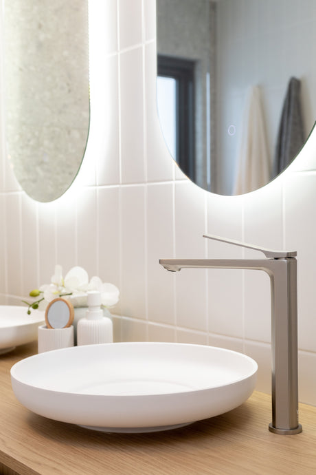 AQU RUSHY Tall Basin Mixer - Brushed Nickel