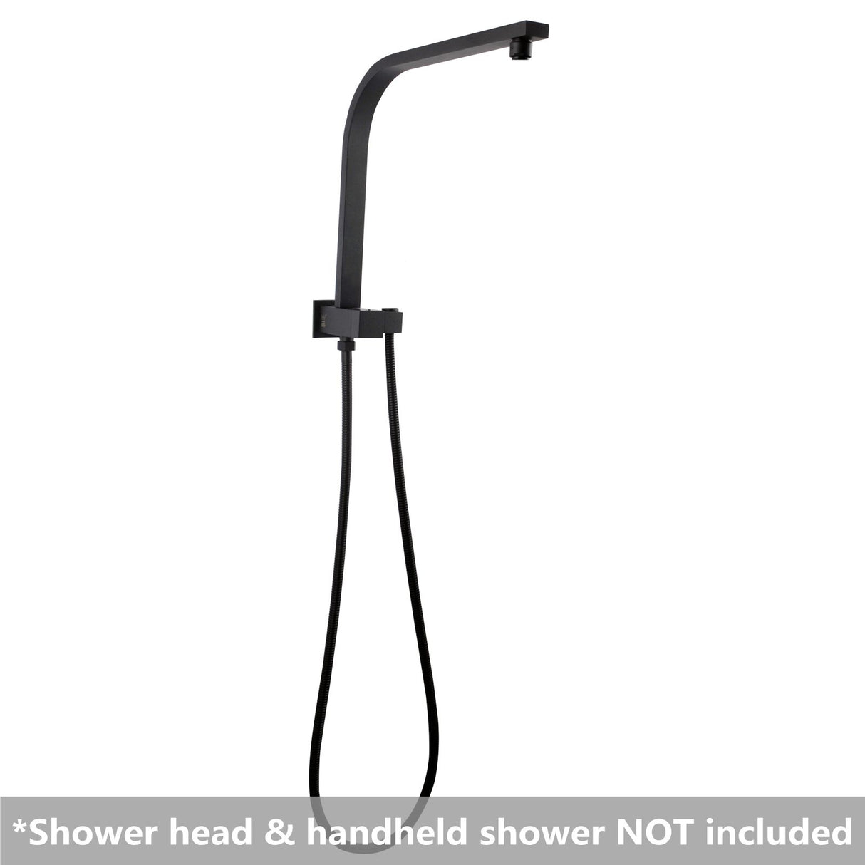 AQU Square Shower Station Without Shower Head And Handheld Shower - Black