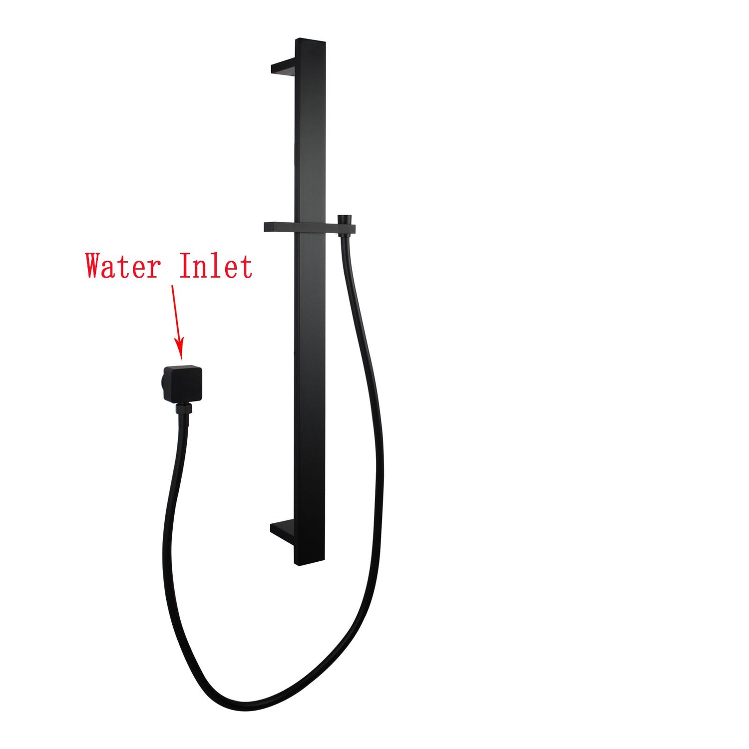 AQU Shower Rail Without Handheld Shower - Black