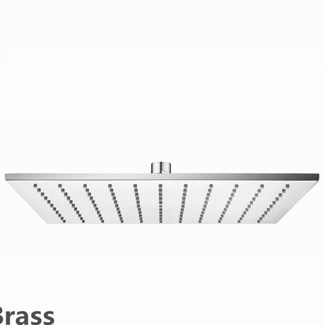 AQU Square Brass Rainfall Shower Head 300mm - Chrome