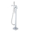AQU Square Freestanding Bath Mixer With Handheld Shower - Chrome