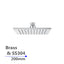 AQU Square Rainfall Brass Shower Head 200mm - Chrome
