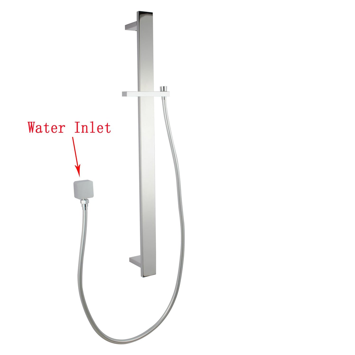 AQU Shower Rail Without Handheld Shower - Chrome